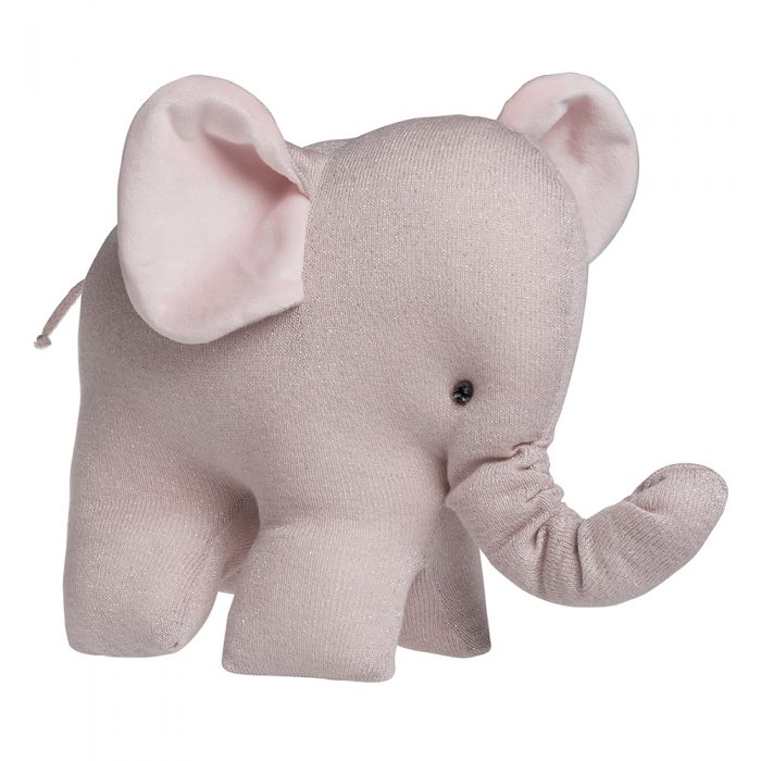 Baby's only knuffel olifant sparkle zilver-rose