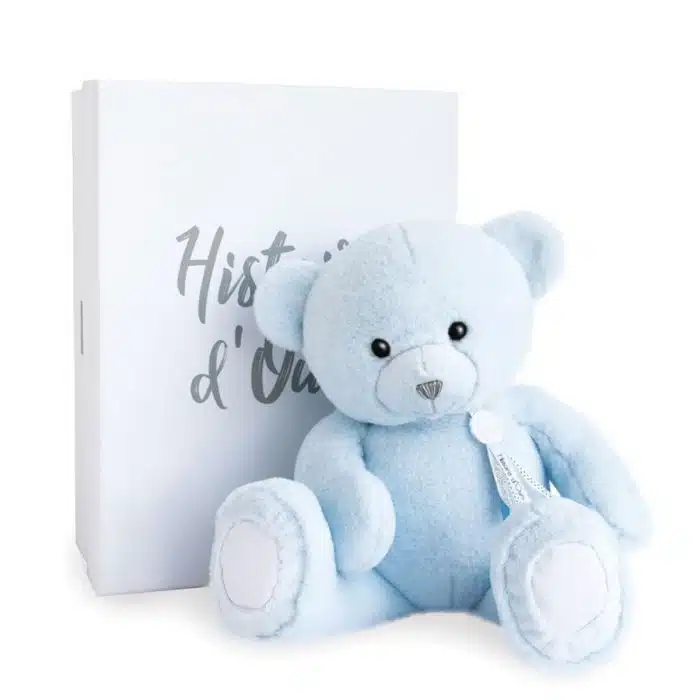 Doudou beer blauw 24cm