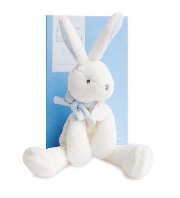 Doudou lapin blauw 25cm