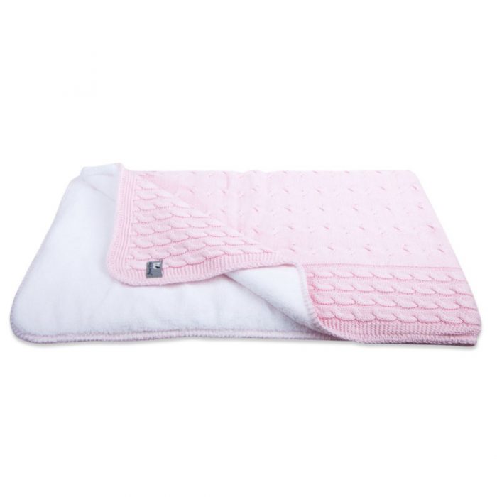 Baby's only cable ledikant deken chenille baby roze