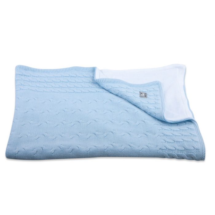 Baby's only cable wiegdeken chenille blauw