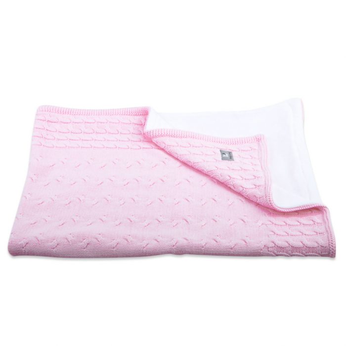 Baby's only cable wiegdeken chenille roze