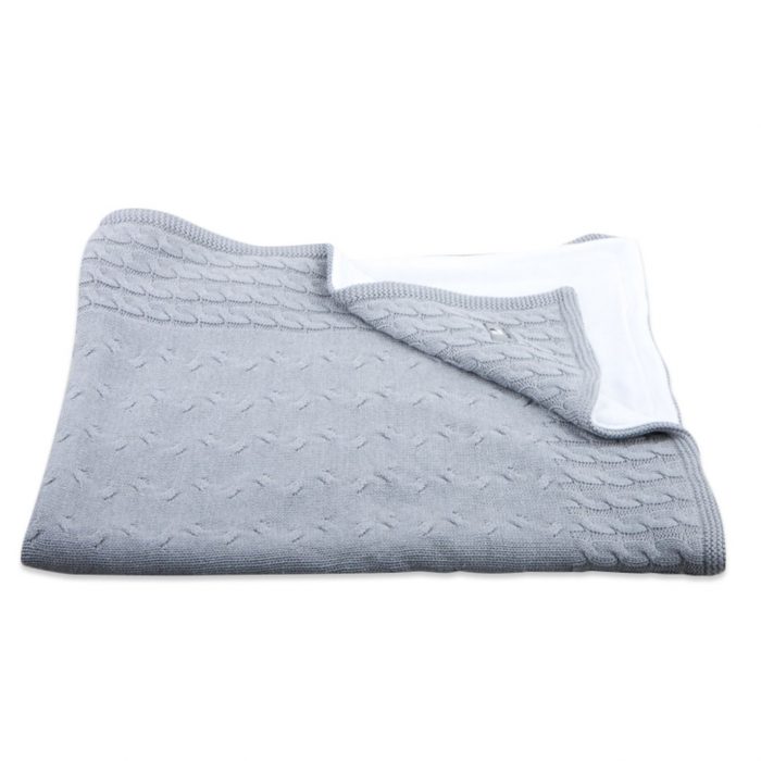 Baby's only cable wiegdeken chenille grijs