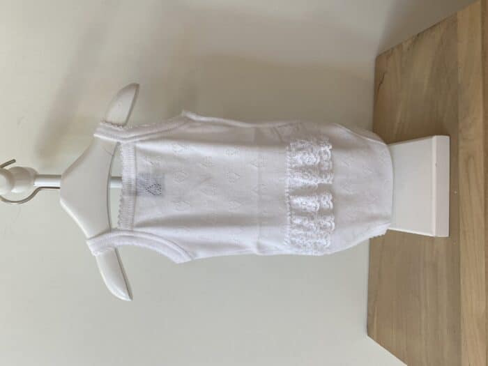 Babidu hemd romper met roezel achterop wit - Afbeelding 2