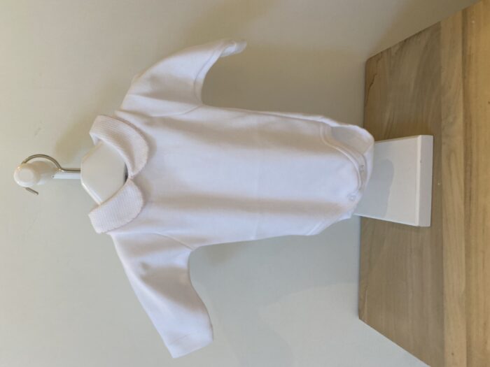 Babidu lange mouw romper ronde kraag wit/grijs