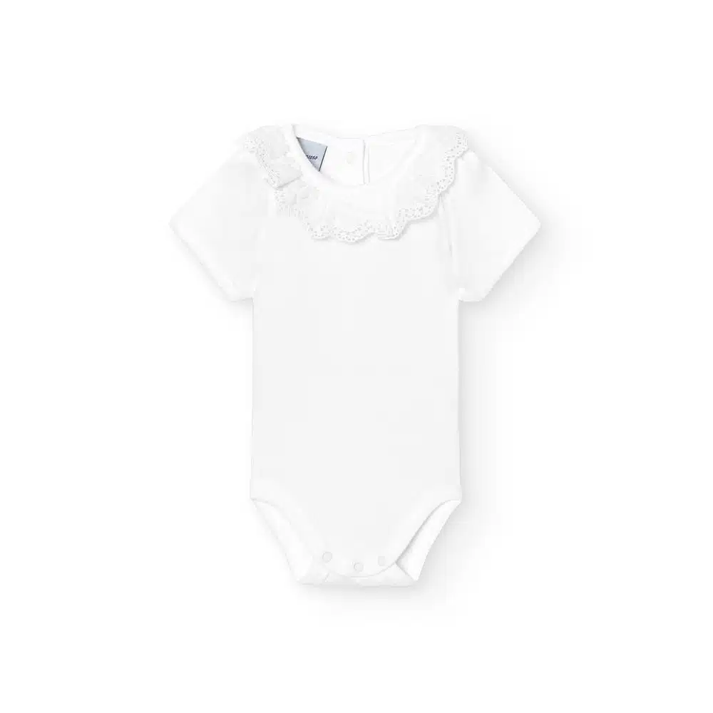 Babidu basis korte mouw romper 1198 wit