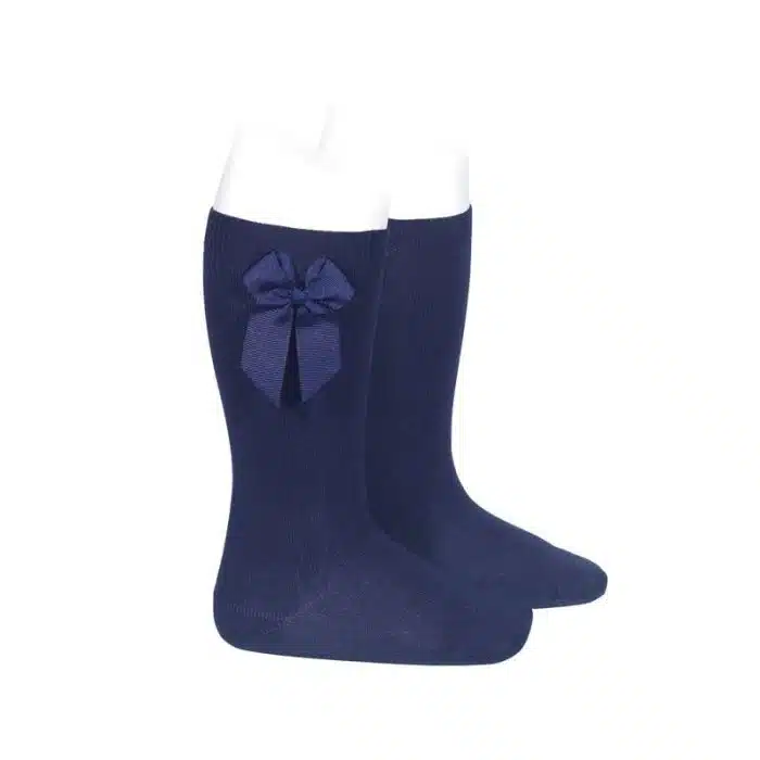 Cóndor kniekousen met strik donkerblauw 2482/2