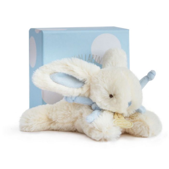 Doudou lapin konijn blauw 16cm