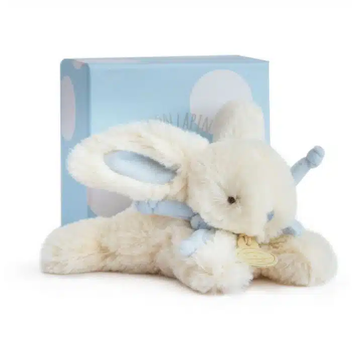 Doudou lapin konijn blauw 16cm