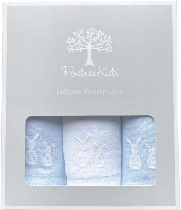 Poetree swaddle 3-pack blauw/wit