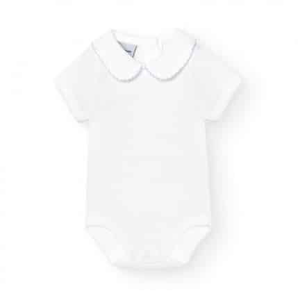 Babidu basis korte mouw romper 1181 wit/blauw