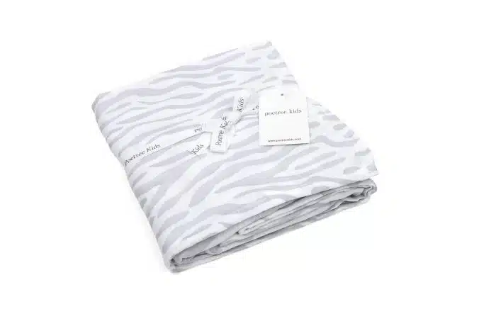 Poetree swaddle 120x120cm zebra/grijs