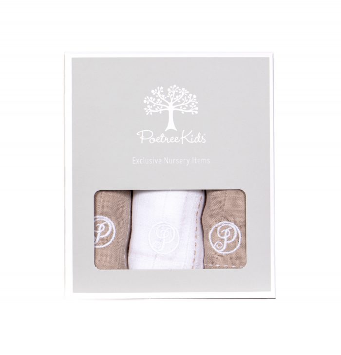 Poetree swaddle 3-pack camel/wit