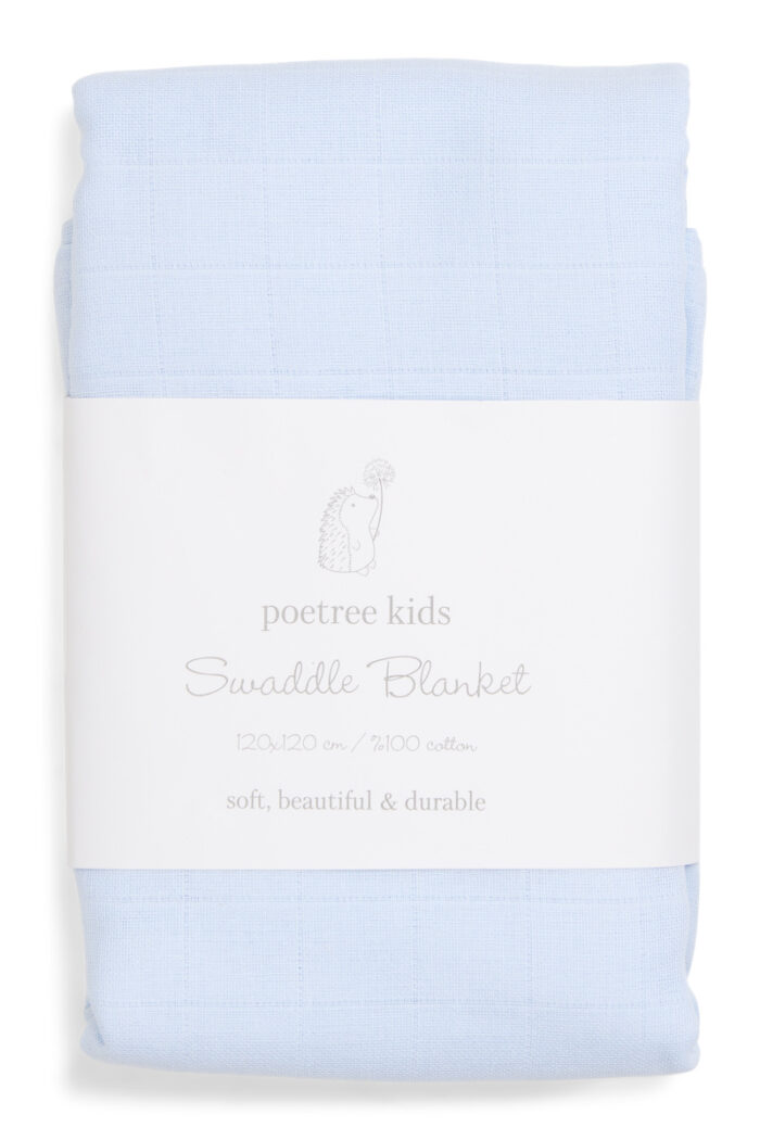 Poetree swaddle 120x120cm blauw
