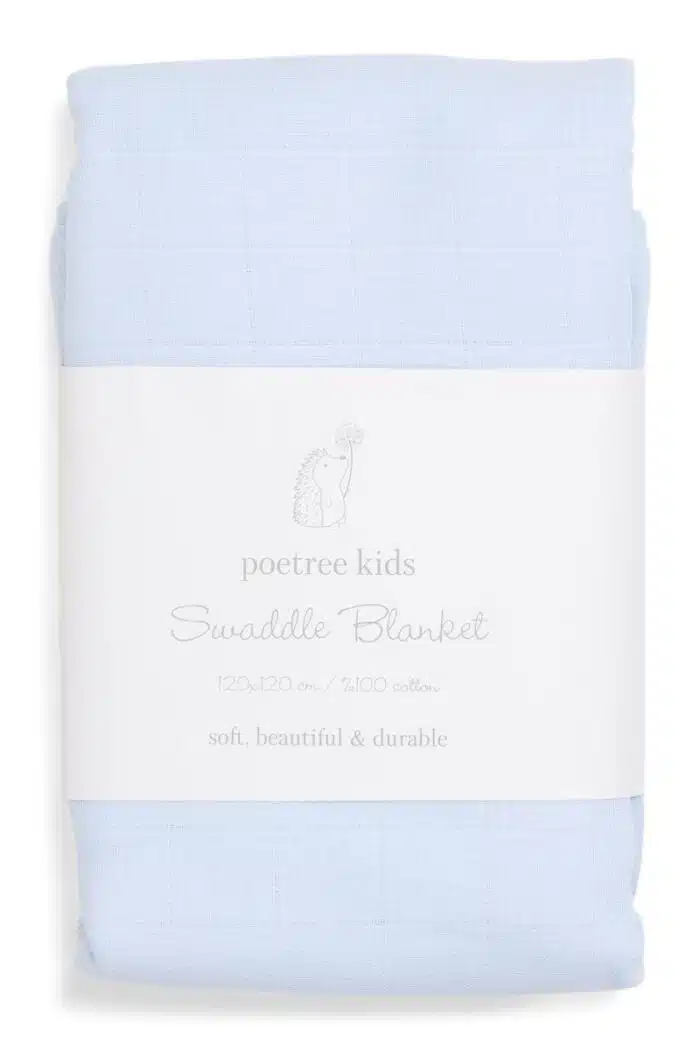 Poetree swaddle 120x120cm blauw