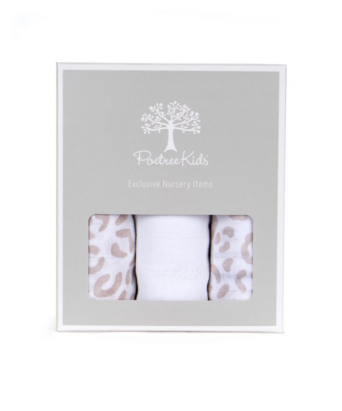Poetree swaddle 3-pack luipaard/camel