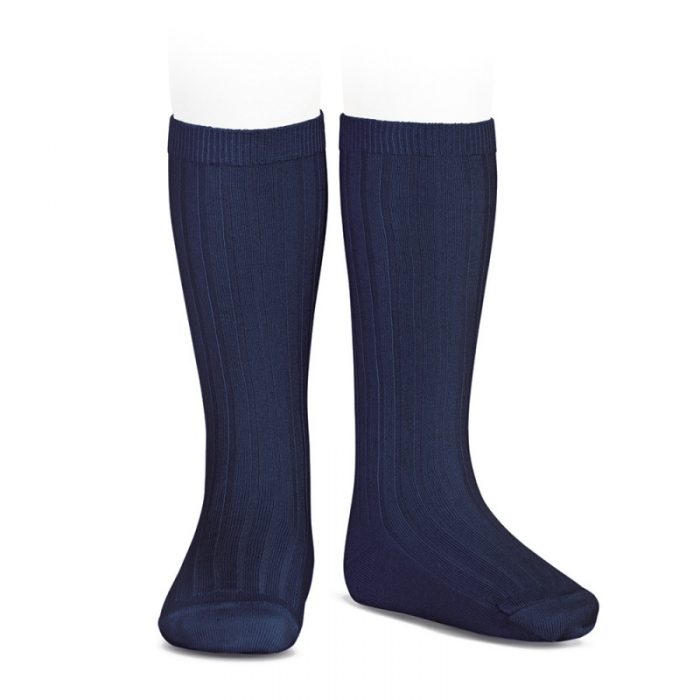 Cóndor kniekousen met rib donkerblauw