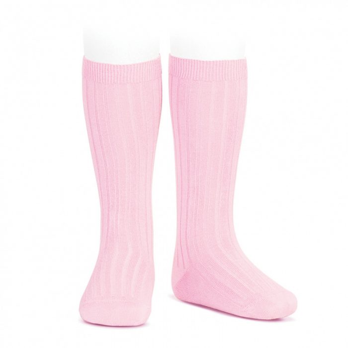 Cóndor kniekousen met rib roze
