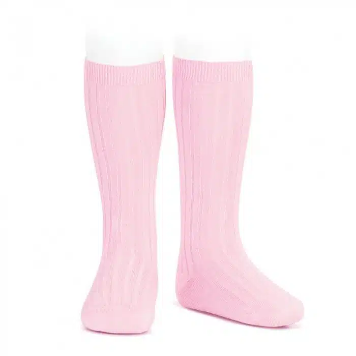 Cóndor kniekousen met rib roze