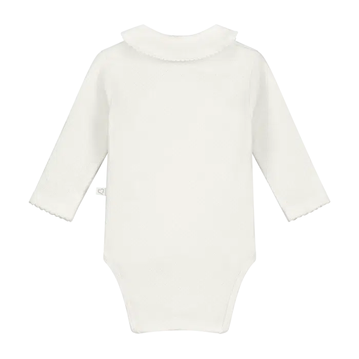 SALE Mats&merthe romper lange mouw Charlotte off white - Afbeelding 2