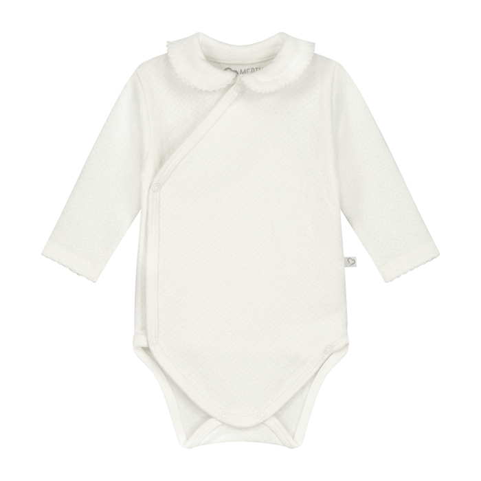SALE Mats&merthe romper lange mouw Charlotte off white