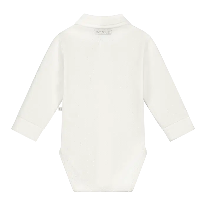 SALE Mats&merthe romper lange mouw Noah off white - Afbeelding 2