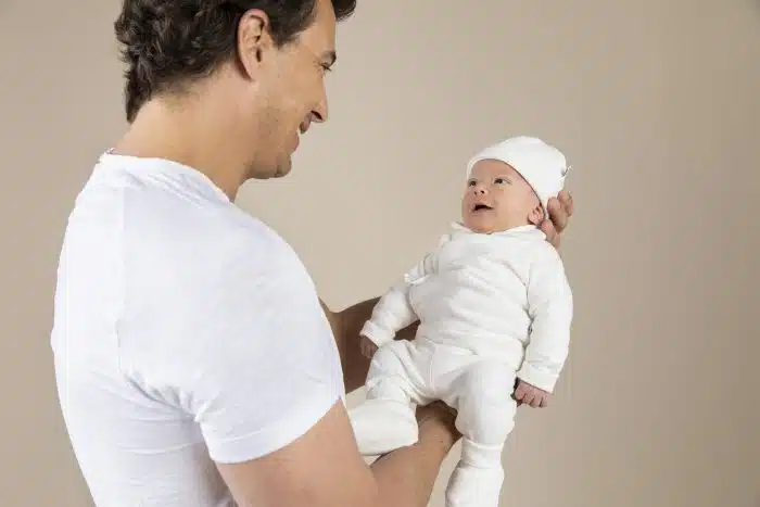 SALE Mats&merthe romper lange mouw Noah off white - Afbeelding 3