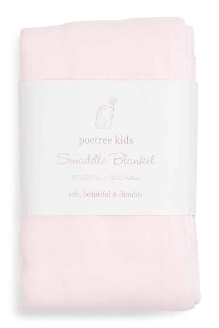 Poetree swaddle 120x120cm roze