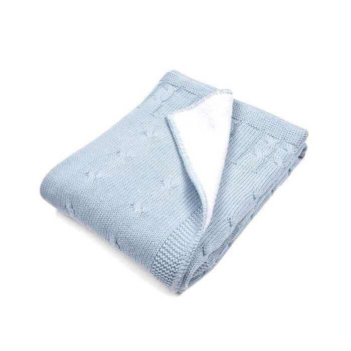 Poetree wiegdeken gevoerd chamonix light blue