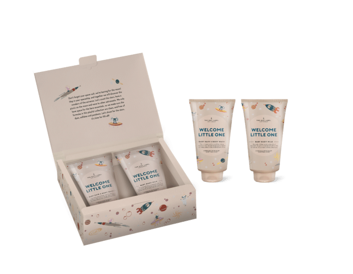 Giftlabel baby giftset body wash en body milk boys