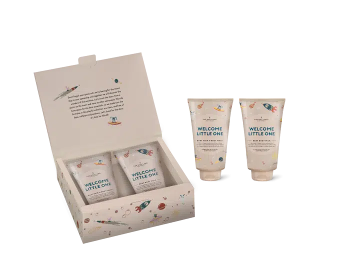 Giftlabel baby giftset body wash en body milk boys