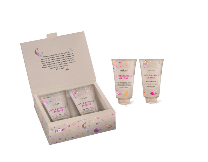 Giftlabel baby giftset body wash en body milk girls