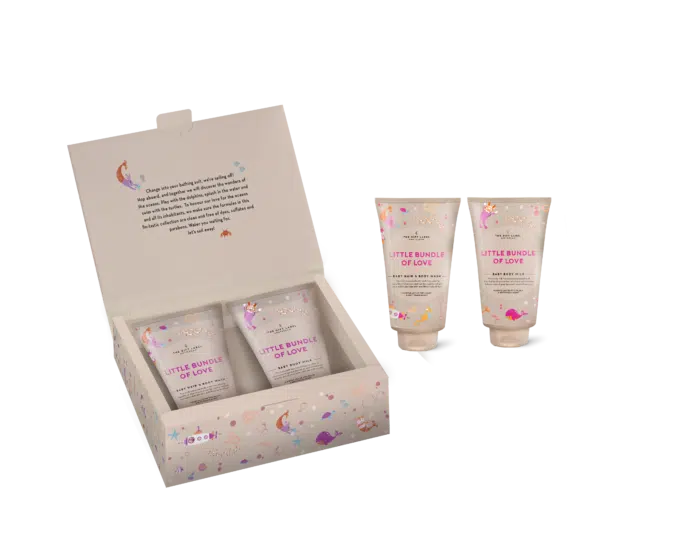 Giftlabel baby giftset body wash en body milk girls