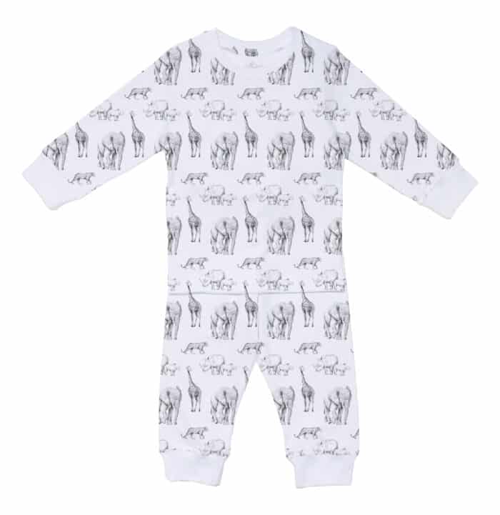 SALE Little pie lange pyjama Africa white