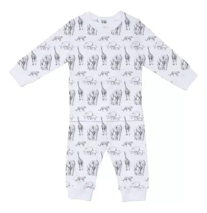 SALE Little pie lange pyjama Africa white