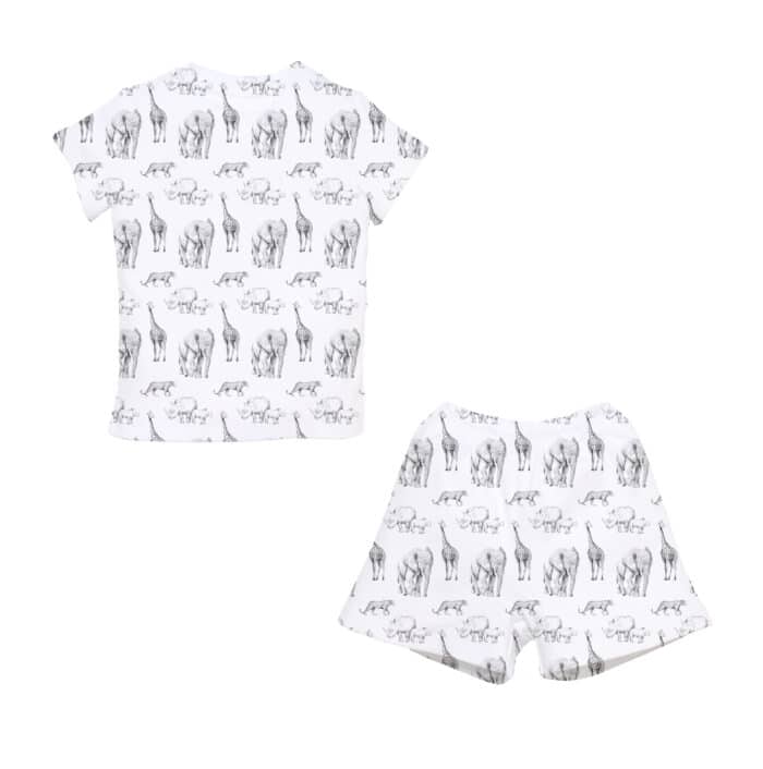 SALE Little pie korte pyjama Africa white