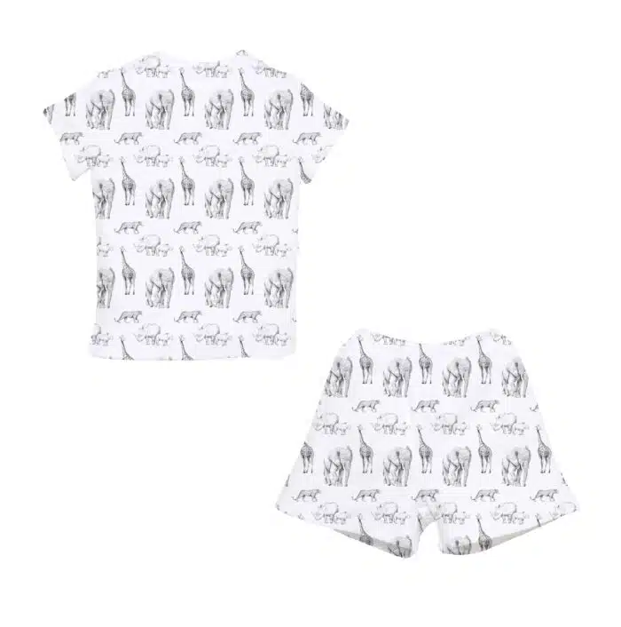 SALE Little pie korte pyjama Africa white