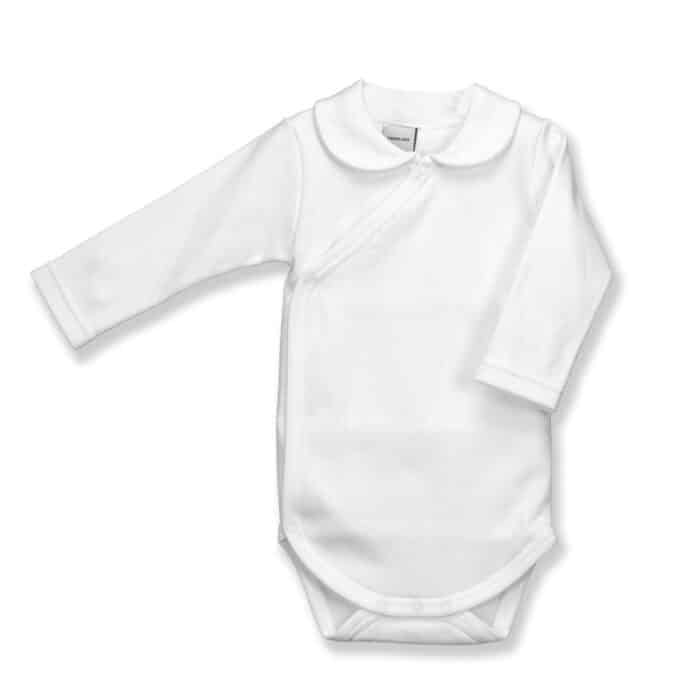 Babidu basis overslag romper met ronde kraag wit