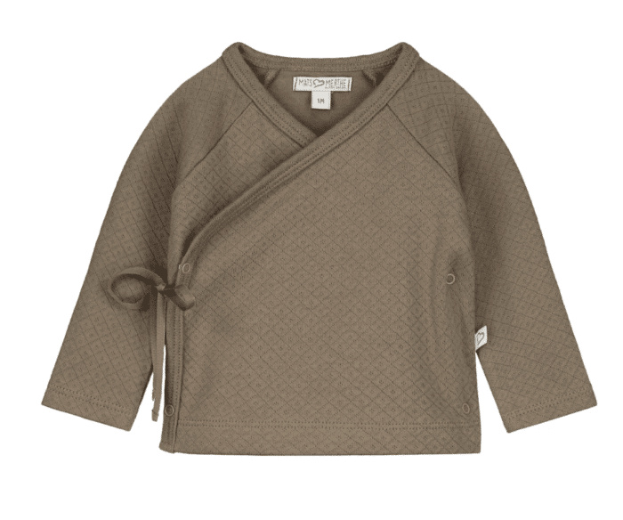 SALE Mats&merthe overslag shirt Benthe taupe
