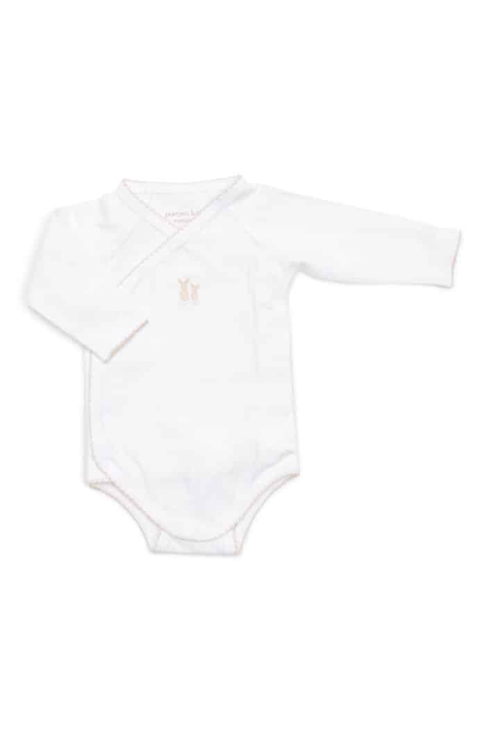 Poetree romper overslag wit/camel