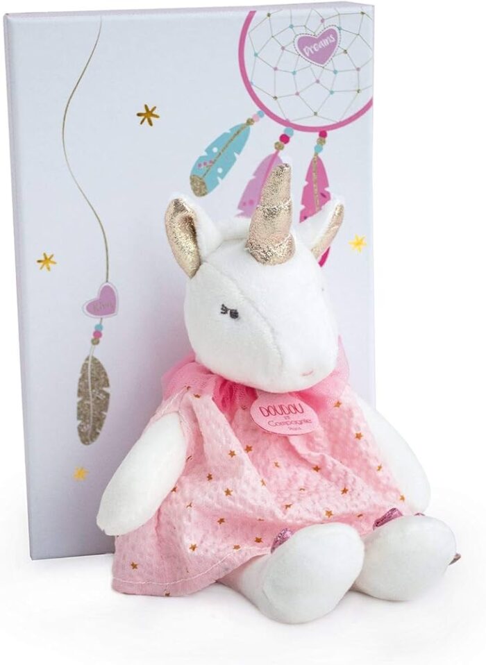 Doudou unicorn 20cm roze