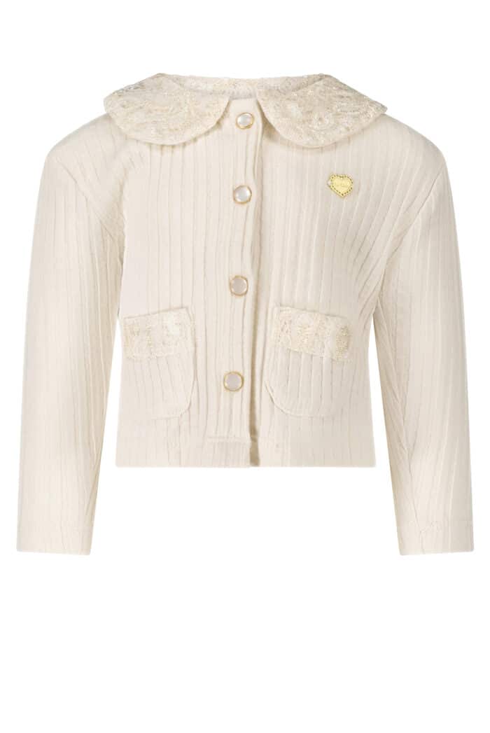 Le chic vestje met rib beige
