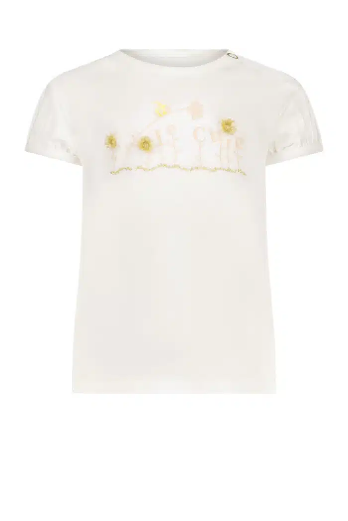 Le chic t-shirt met details creme
