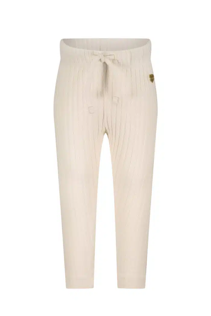Le chic broekje met rib beige