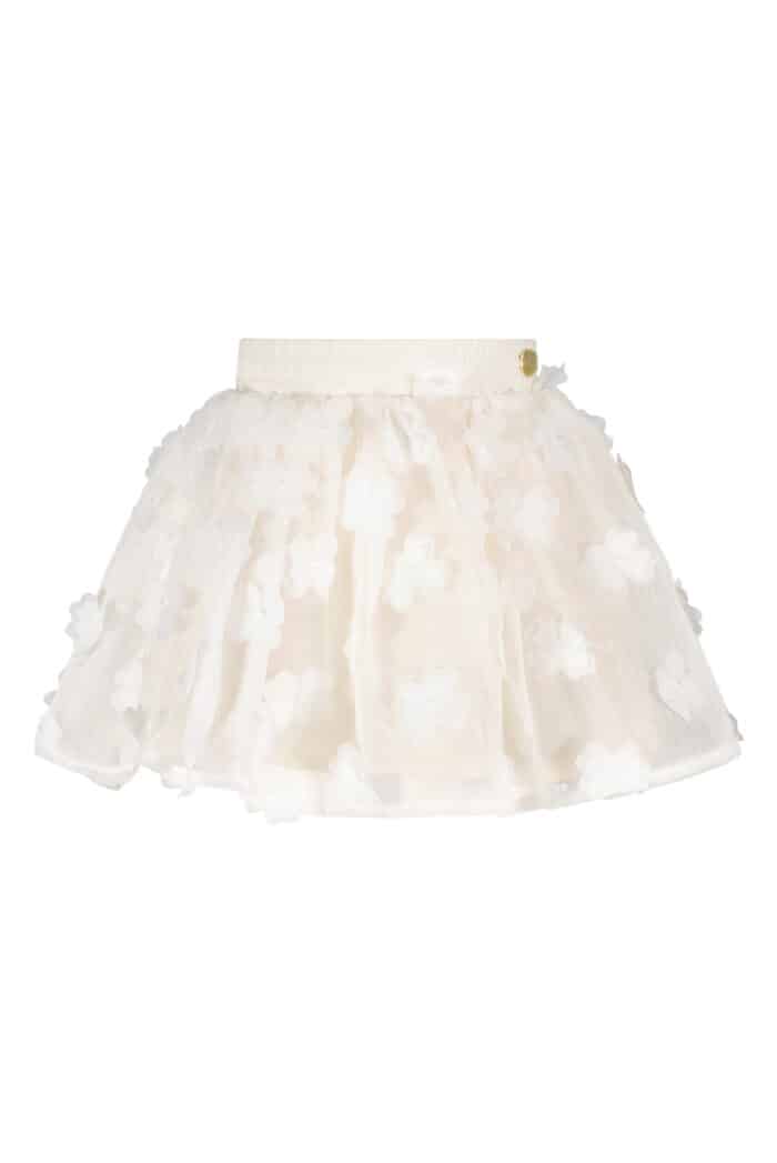 Le chic rokje met bloemen off white