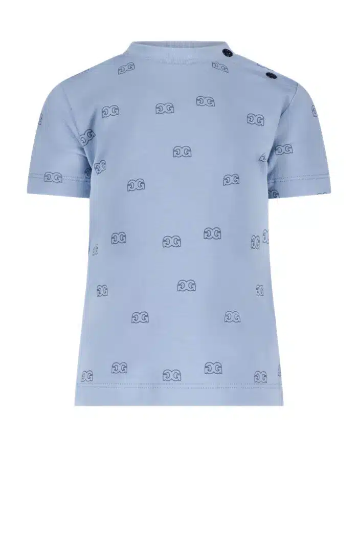 Le chic garçon t-shirt met logo print blauw