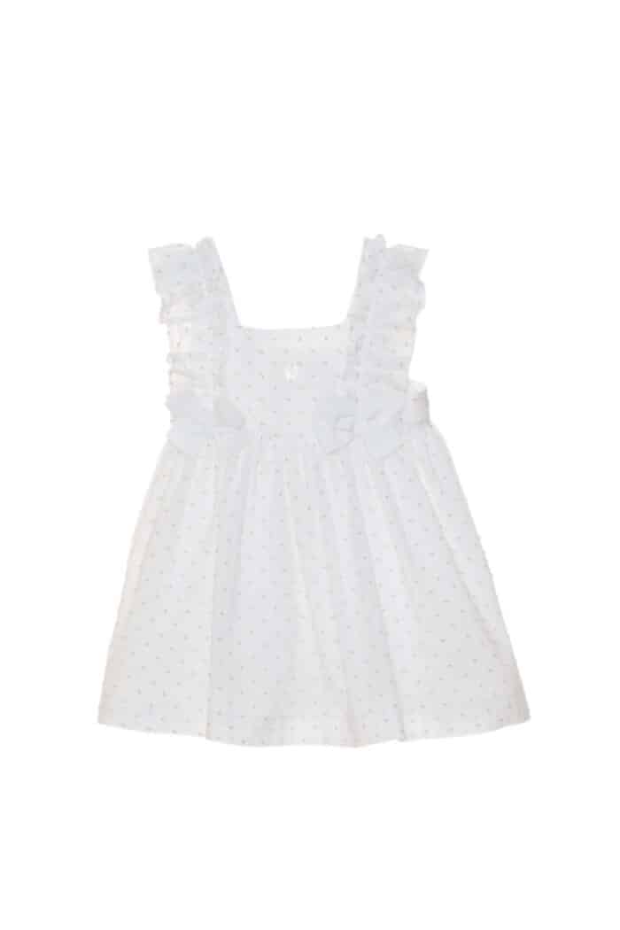 SALE Patachou jurk met stipjes wit/beige