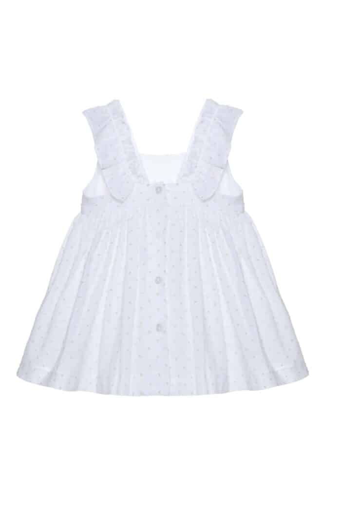SALE Patachou jurk met stipjes wit/beige - Afbeelding 3