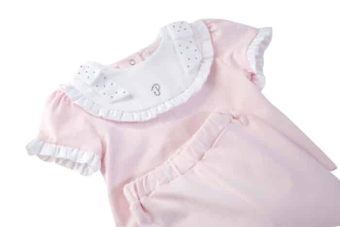 Patachou set met strikken en stras roze - Afbeelding 2
