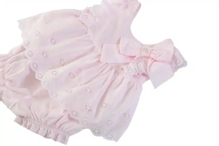 SALE Patachou setje met broderie en strik roze - Afbeelding 2